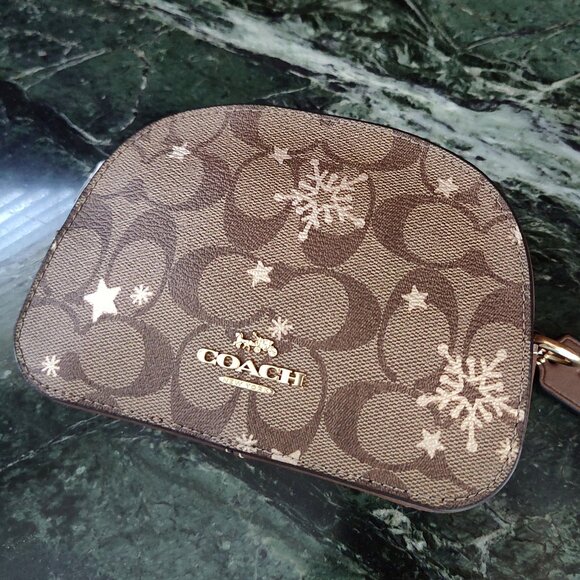 NWT Coach Mini Serena Signature Canvas Metallic Star Snowflake Bag - Picture 5 of 16